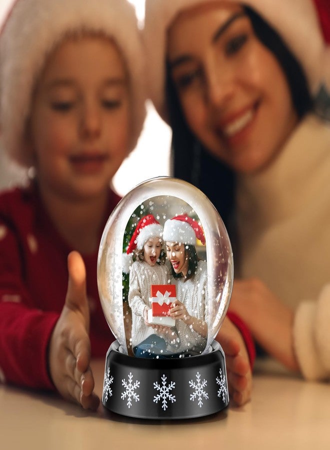 Cinnvoice كرة ثلجية لعيد الميلاد من سينفويس مع قاعدة، إطار صور على شكل كرة ثلجية، إطار صور بلاستيكي شفاف على شكل كرة ثلجية، أعمال يدوية لعيد الميلاد، عرض مزدوج الجوانب لتزيين المنزل في عيد الميلاد، هدية (3 قطع) - Image 4